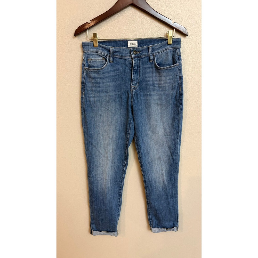 Hudson Natalie Midrise Slim Boyfriend Jeans 27 Medium Wash Cuffed Denim